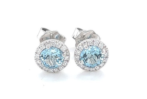Ohrstecker mit Aquamarin u.Brillanten